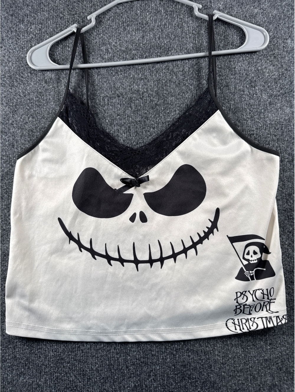 Womens Nightmare Before Christmas Jack Skellington Lace Cami Tank Top L